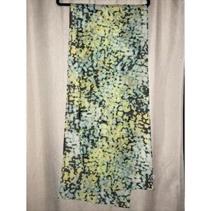Calvin Klein Scarf -13.5” X 72 Colorful Yellow/ & Turquoise Abstract - CK Charm